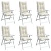 vidaXL Highback Chair Cushions 6 pcs Melange Cream 120x50x7 cm Fabric