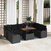 vidaXL Garden Sofa Set with Storage 10 pcs Black Poly rattan