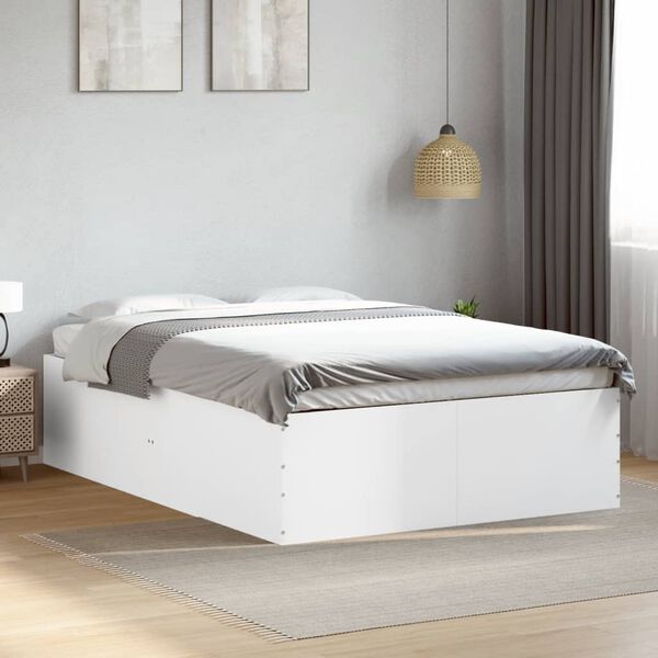vidaXL Bed Frame without Mattress White 135x190 cm Double