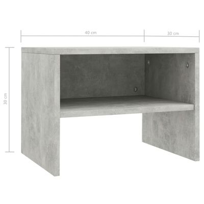 vidaXL Bedside Cabinets 2 pcs Concrete Grey 40x30x30 cm Engineered Wood