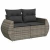 vidaXL 7 Piece Garden Sofa Set with Cushions Grey Poly Rattan