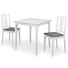 vidaXL 3 Piece Dining Set MDF White