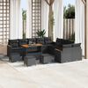 vidaXL Garden Sofa Set with Cushion 14 pcs Black Poly Rattan