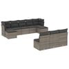 vidaXL 10 Piece Garden Sofa Set with Cushions Grey Poly Rattan