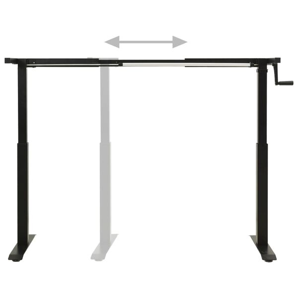 vidaXL Manual Height Adjustable Standing Desk Frame Hand Crank Black