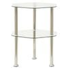 vidaXL 2-Tier Side Table Transparent 38x38x50 cm Tempered Glass