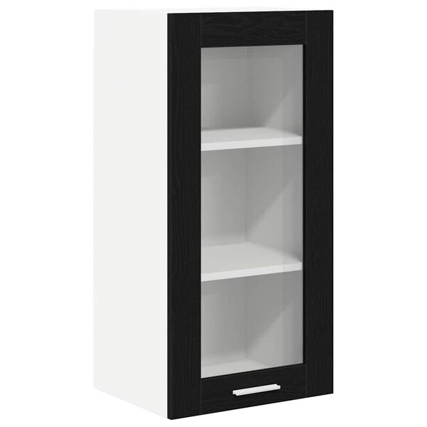 vidaXL Hanging Cabinet Black Oak 40 x 31 x 80 cm Engineered Wood