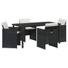 vidaXL Garden Dining Set 5 pcs Black Poly Rattan