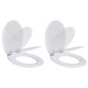 vidaXL Toilet Seats with Soft Close Lids 2 pcs MDF White