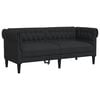 vidaXL 3 Piece Sofa Set Black Fabric