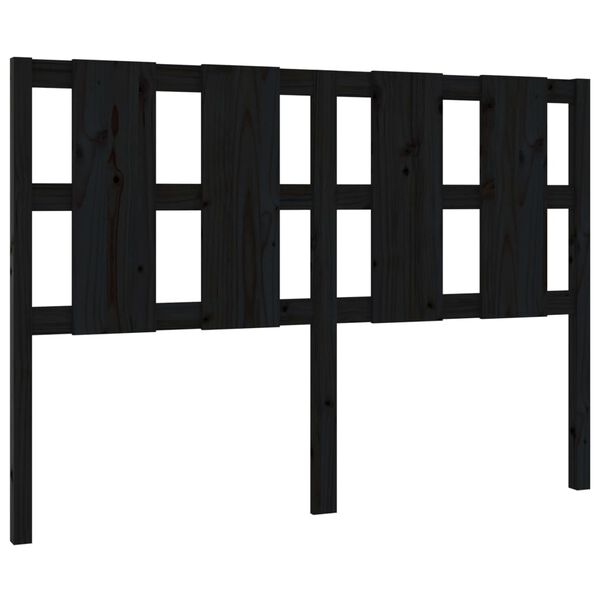 vidaXL Bed Headboard Black 140.5x4x100 cm Solid Wood Pine