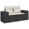 vidaXL 9 Piece Garden Sofa Set with Cushions Black Poly Rattan