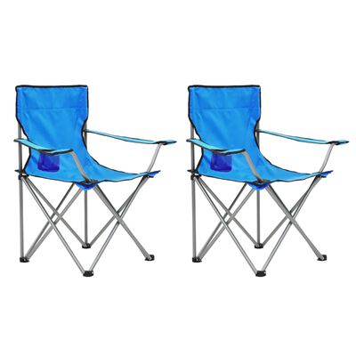 vidaXL Camping Table and Chair Set 3 Pieces Blue