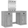 vidaXL Dressing Table with LED Grey Sonoma 130x50x132,5 cm