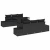 vidaXL Sofa Set 7 pcs Black Poly Rattan