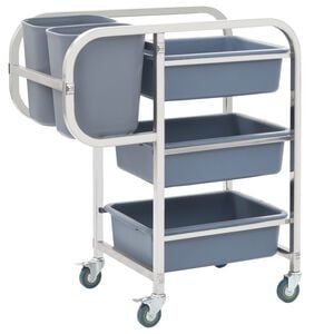 vidaXL Kitchen Cart with Plastic Containers 82x43,5x93 cm