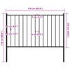 vidaXL Fence Panel with Posts Powder-coated Steel 1.7x1.25 m Black