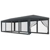 vidaXL Party Tent with 10 Mesh Sidewalls Anthracite 3x12 m HDPE