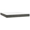 vidaXL Box Spring Bed with Mattress&LED Dark Grey 153x203 cm Queen Size Velvet
