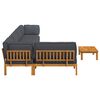 vidaXL Sofa Set with Cushion Plain 6 pcs Anthracite Solid Acacia Wood