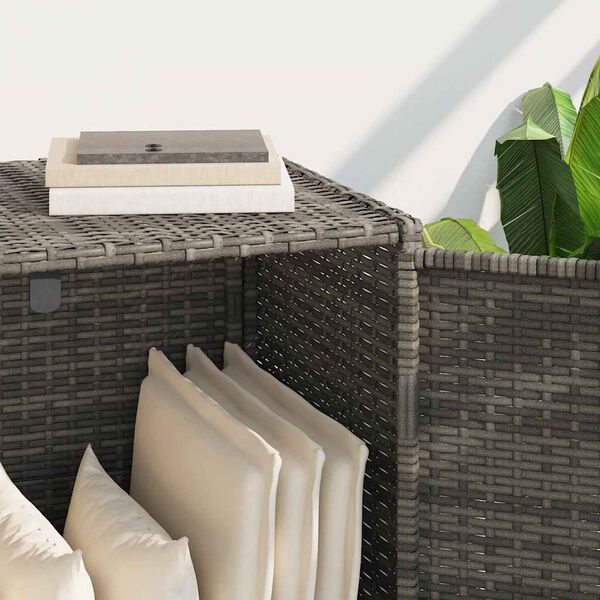 vidaXL Garden Storage Cabinet Grey 83x45x76 cm Poly Rattan