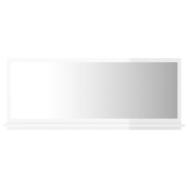 vidaXL Bathroom Mirror High Gloss White 90x10.5x37 cm Engineered Wood