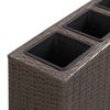 vidaXL Garden Raised Bed with 4 Pots 80x22x79 cm Poly Rattan Brown