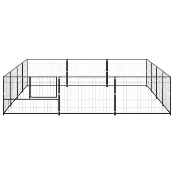 vidaXL Dog Kennel Black 12 m&sup2; Steel