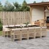 vidaXL 11 Piece Garden Dining Set with Cushions Beige Poly Rattan
