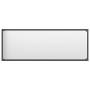 vidaXL Bathroom Mirror High Gloss Grey 100x1.5x37 cm Engineered Wood