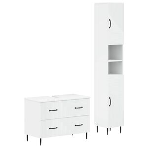 vidaXL 2 Piece Bathroom Cabinet Set HAARLEM White Engineered Wood