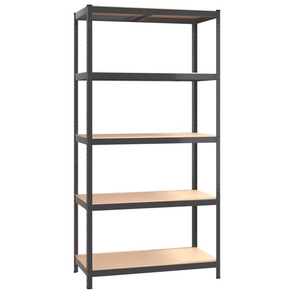 vidaXL 5-Layer Shelves 3 pcs Anthracite Steel&Engineered Wood