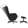vidaXL Massage Recliner Chair with Footstool Black Faux Leather