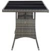 vidaXL Garden Table Grey 170x80x74 cm Poly Rattan