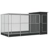 vidaXL Aviary with Extension Silver 416x203x216 cm Steel