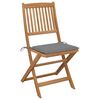 vidaXL Folding Garden Chairs 2 pcs with Cushions Solid Wood Acacia