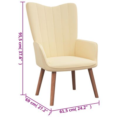 vidaXL Relaxing Chair Cream White Velvet