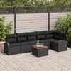 vidaXL Garden Sofa Set 7 pcs Black