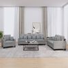 vidaXL 3 Piece Sofa Set with Pillows Light Grey Fabric