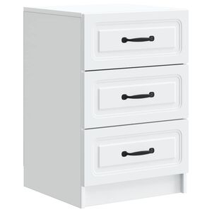 vidaXL Bedside Cabinet White 43 x 41 x 63.5 cm Engineered Wood