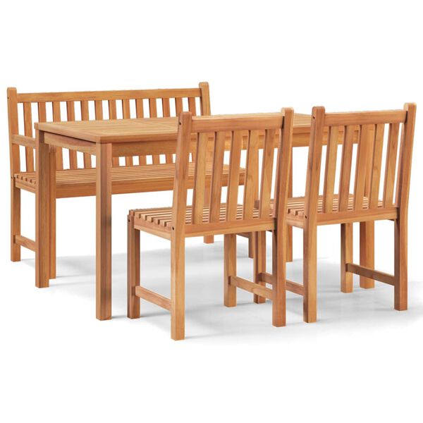 vidaXL 4 Piece Garden Dining Set Solid Wood Teak