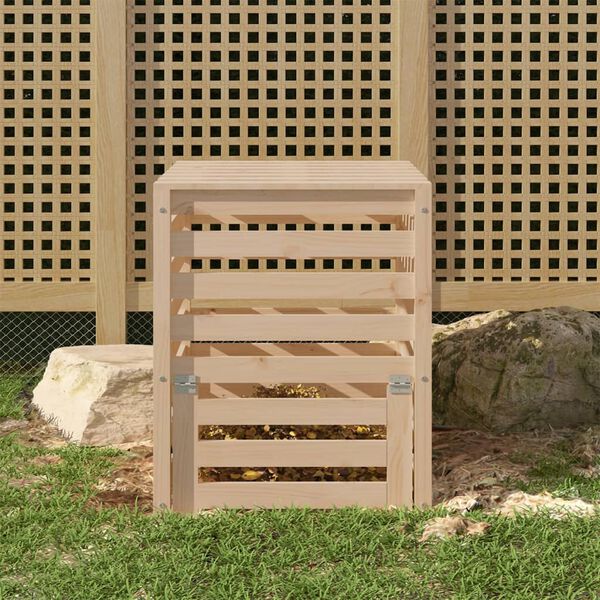vidaXL Composter 63.5x63.5x77.5 cm Solid Wood Pine