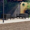 vidaXL 6 Piece Garden Lounge Set with Anthracite Cushions Pinewood