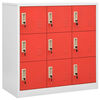 vidaXL Locker Cabinet | Light grey and red | Steel | Medium | Locker Cabinet