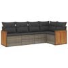 vidaXL 5 Piece Garden Sofa Set with Cushions Grey Poly Rattan