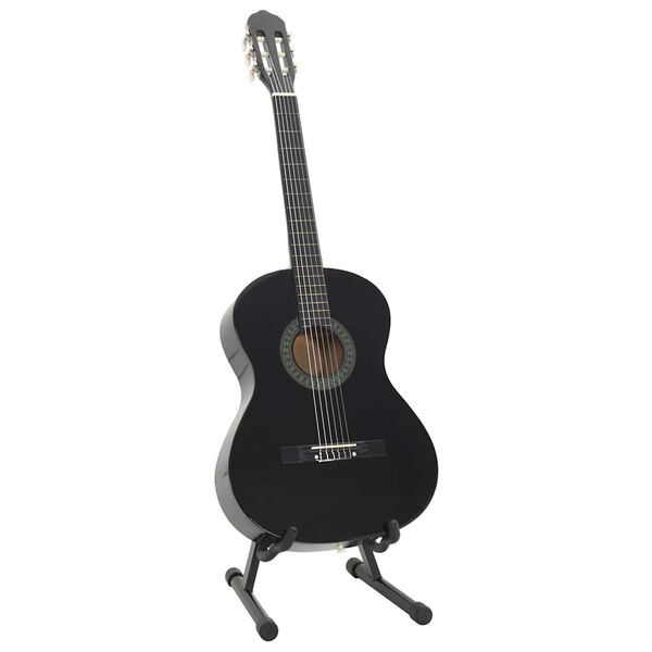 vidaXL 12 Piece Classical Guitar Beginner Set Black 4/4 39"