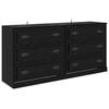vidaXL Sideboards 2 pcs Black Oak 70 x 35.5 x 67.5 cm Engineered Wood
