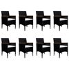 vidaXL 9 Piece Garden Dining Set Black