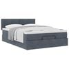 vidaXL Ottoman Bed with Mattress Dark Grey Queen Velvet