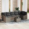 vidaXL Sofa Set with Cushion Grey 55 x 55 x 37 cm Poly Rattan